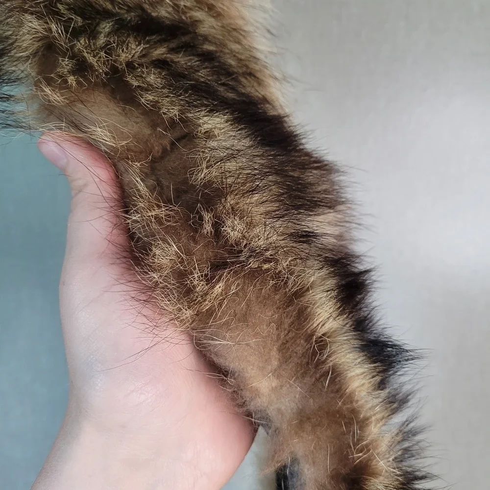 Vintage Genuine Fox Fur Collar Stole Silky‎ Soft Warm Brown Quilted 32
